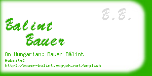 balint bauer business card